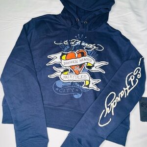 Ed Hardy Navy Graphic Hoodie